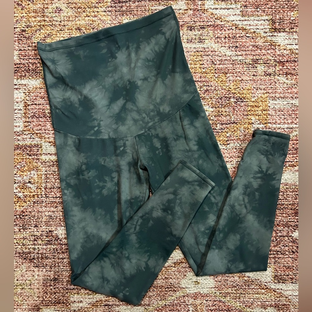 Maternity Leggings Thread For Thought 7/8 length green tie dye size xs